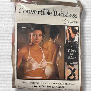 Vintage Smoothie Convertible Backless Bra 38C Style 164 Champ NWT Halter NOS